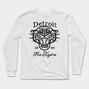 Detroit Baseball Vintage Long Sleeve T-Shirt